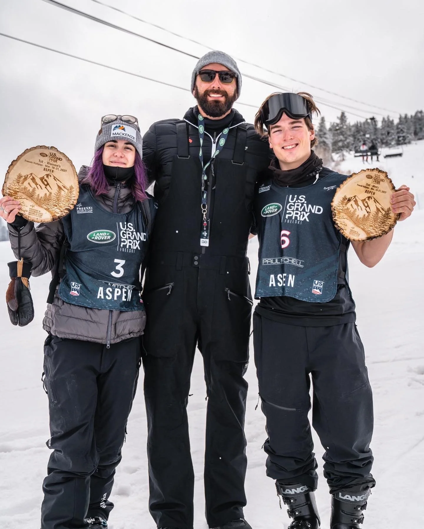Dr. Josh Jones with U.S. Grand Prix podium athletes in Aspen